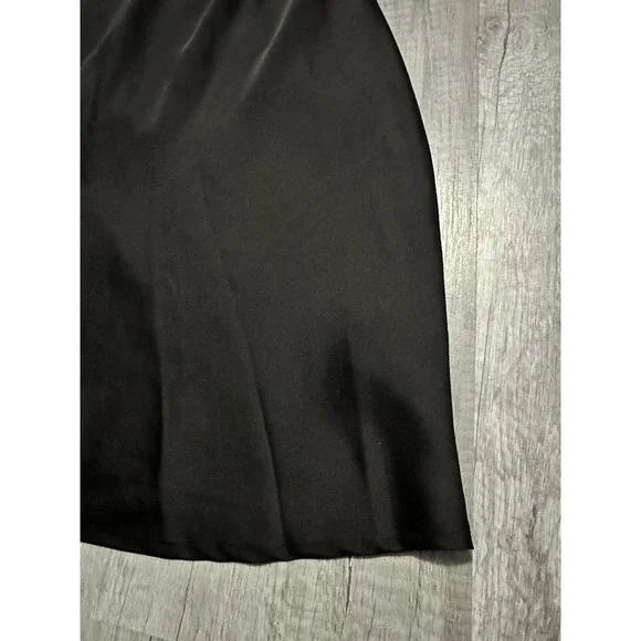 Urban‎ Outfitters Cowl Slip Dress Black Mini Dress Gold Chain Straps Zip Medium - Picture 5 of 12